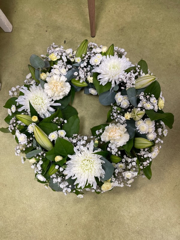 Circular Wreath of Fresh Flowers