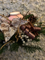 Cosy Christmas table centrepiece