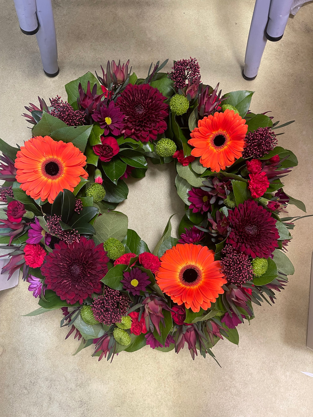 Circular Wreath of Fresh Flowers