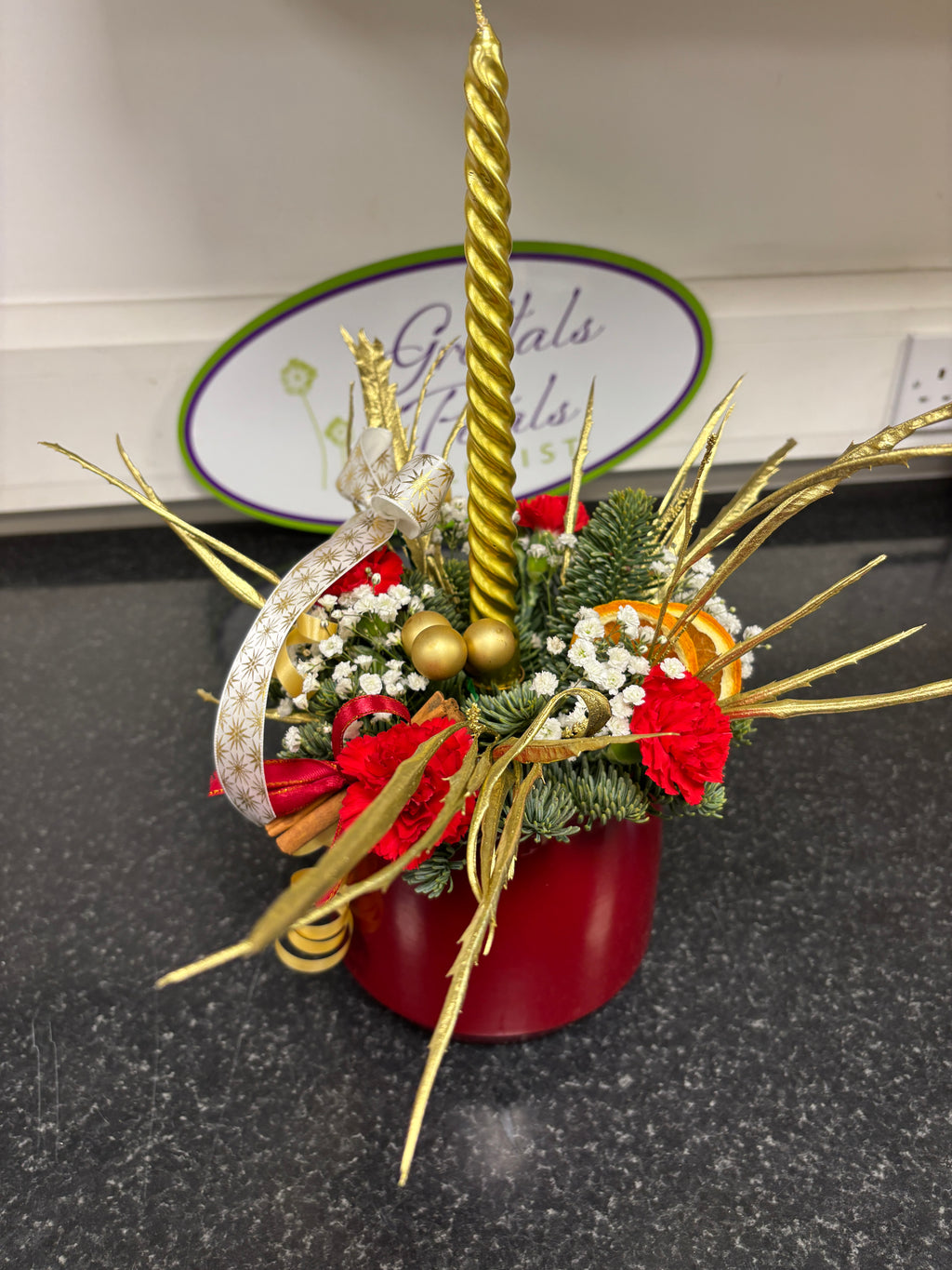 Christmas Gold tidings centrepiece Pot 🎅🏻